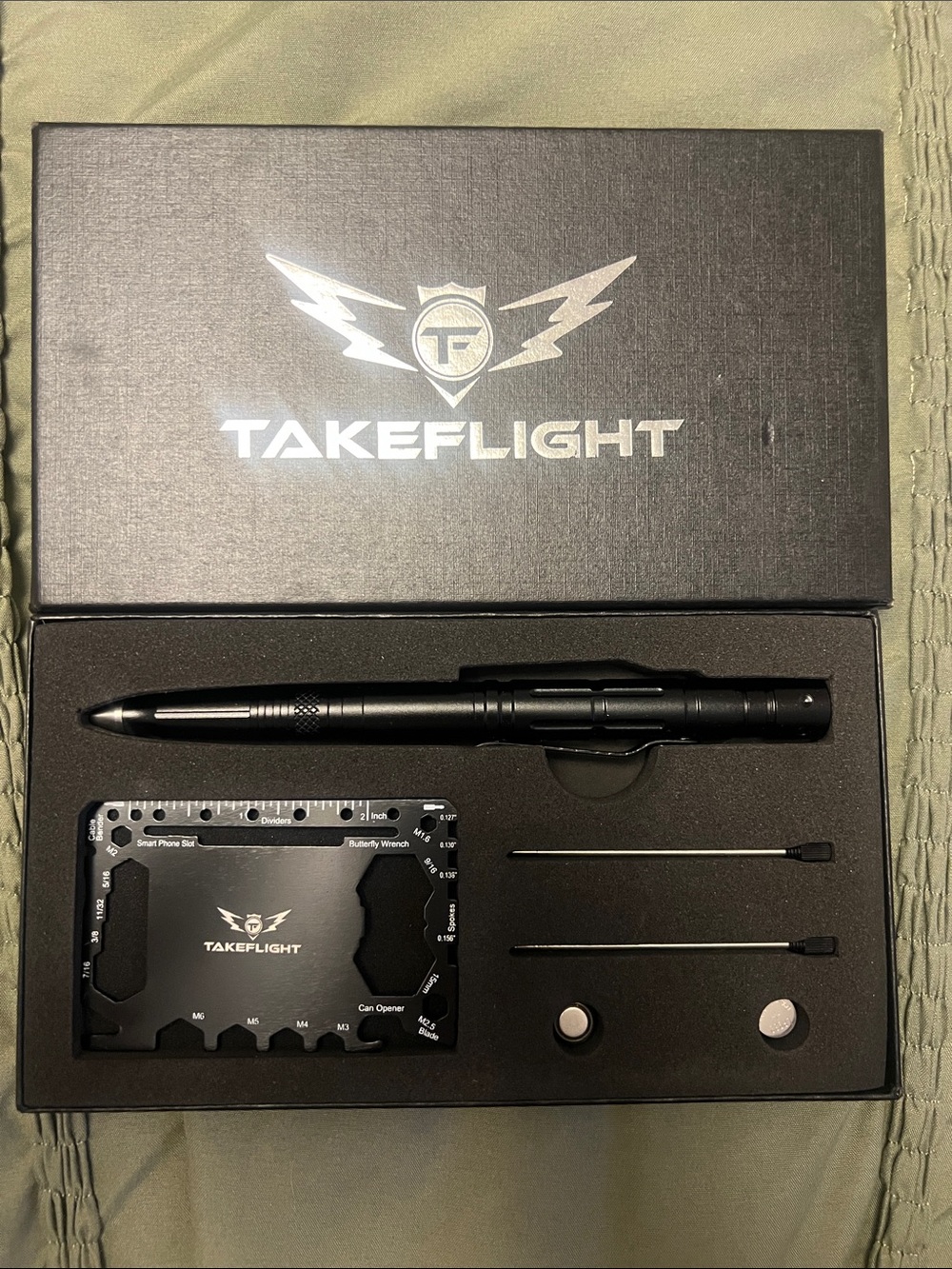 Takeflight Tactical Pen and Multitool Set in Black